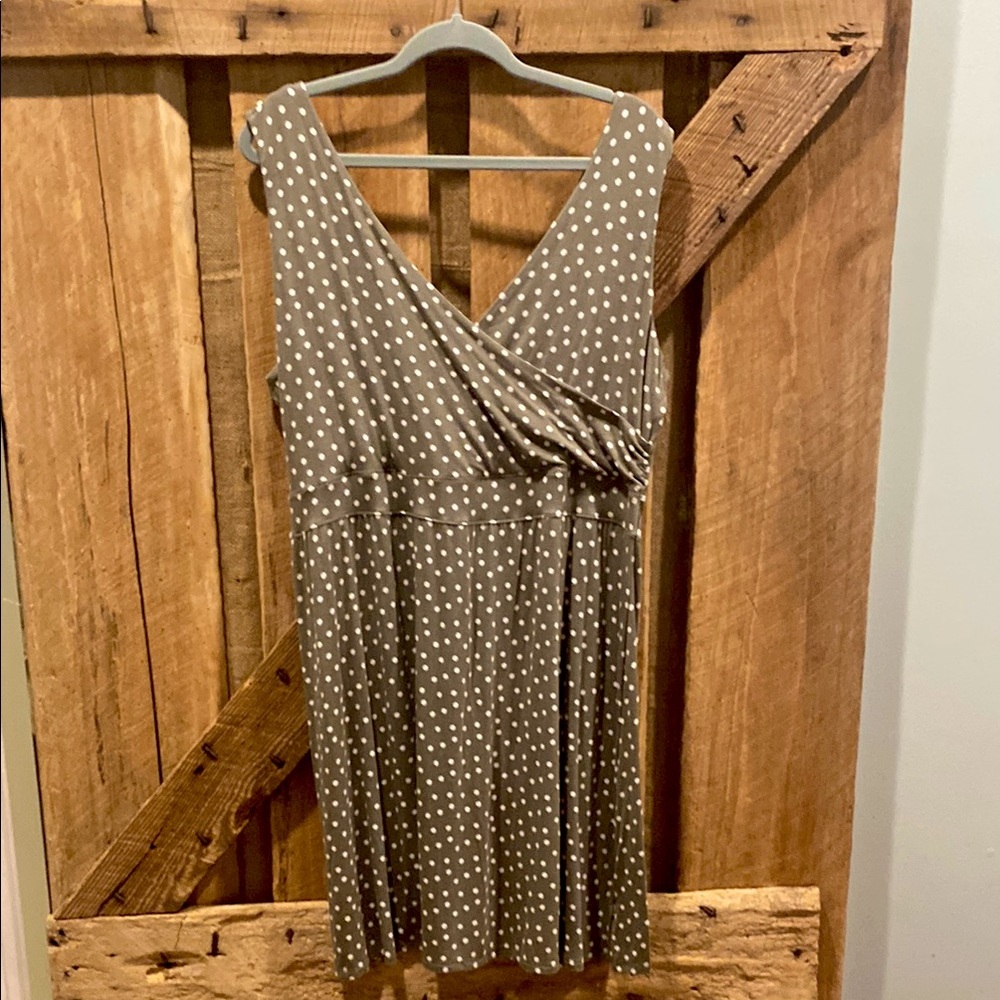 Polka Dot Sleeveless Dress 0X